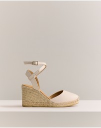 Trenery - Gwen Espadrille Wedge in Oyster