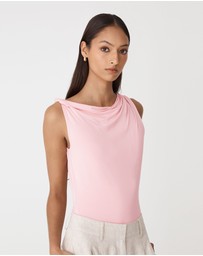 Forcast - Cici Bamboo Twist Shoulder Top