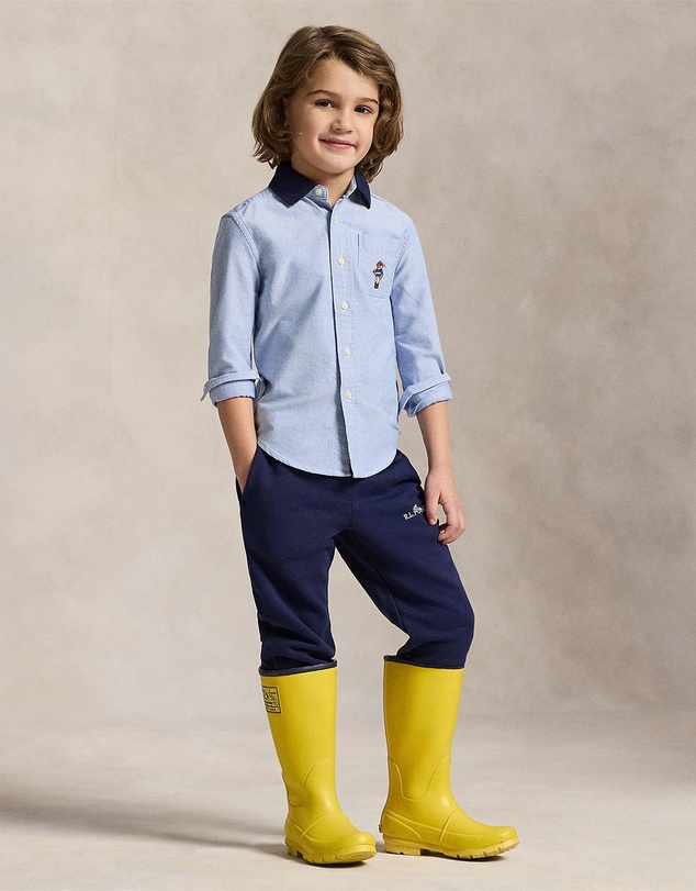 Polo Ralph Lauren - Polo Bear Oxford Knit-Collar Shirt - Kids