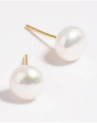 Lovisa - Gold Plated Sterling Silver Freshwater Pearl Stud Earrings