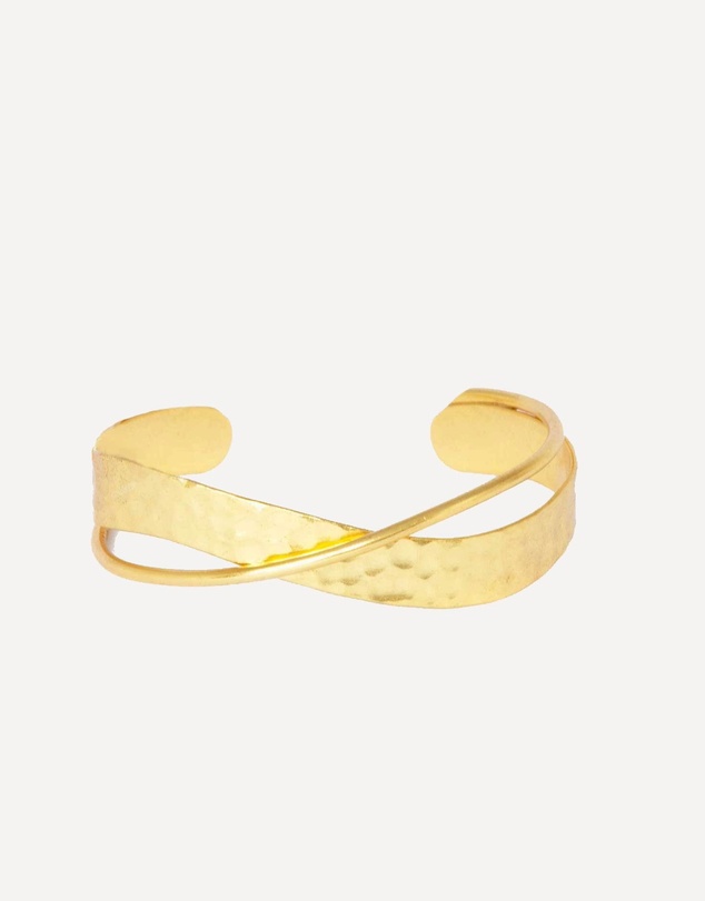 Ottoman Hands - Evenness Hammered Gold Bangle Bracelet