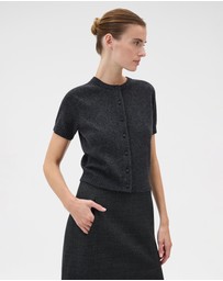 Oroton - Short Sleeve Wool Crew Cardigan