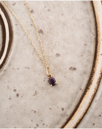 Luna Rae - Solid Gold - Garnet Necklace