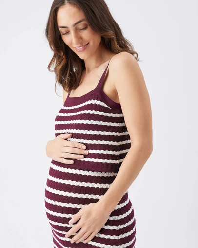 Ripe Maternity - Pointelle Knit Nursing Dress