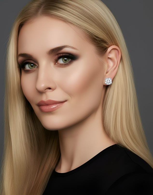 Georgini - Georgini Elegant Essentials 6.5mm Round Hidden Halo Stud Silver