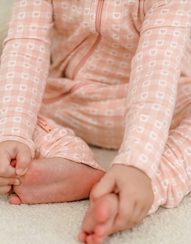 Kynd Baby - Day Or Night Onesie in Heart Gingham
