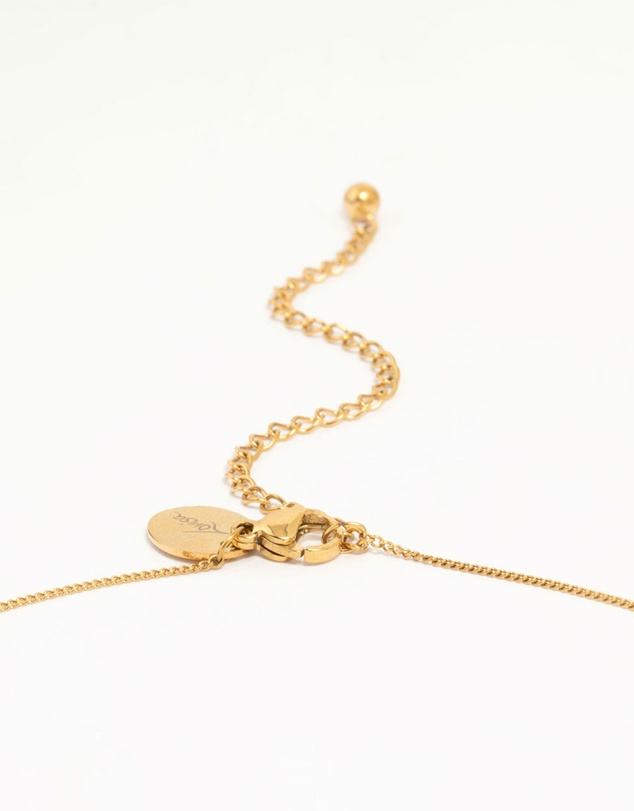 Lovisa - Waterproof Gold Plated Stainless Steel Freshwater Pearl Molten Hoop Pendant Necklace