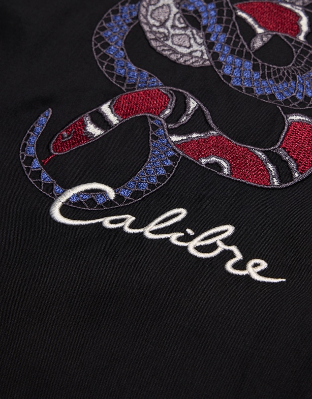 Calibre - Snake Embroidered Short Sleeve Shirt Black