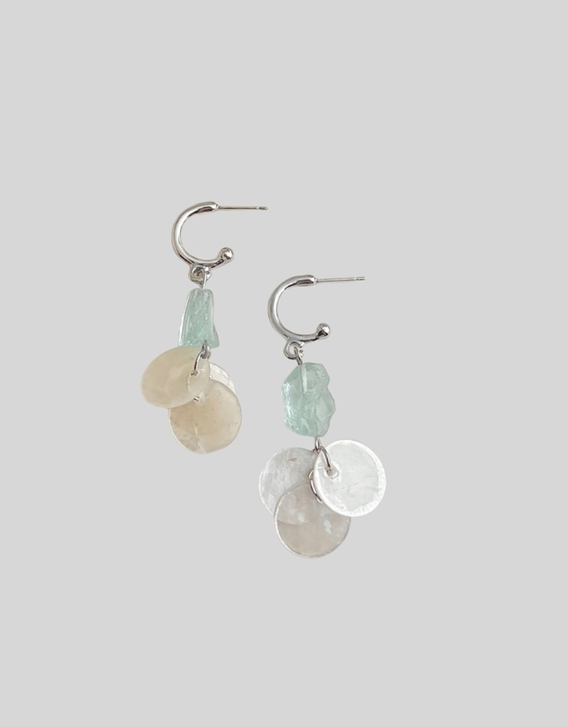 KAJA Clothing - Fashionable and high-end natural stone blue crystal shell earrings-Aclicy Earrings