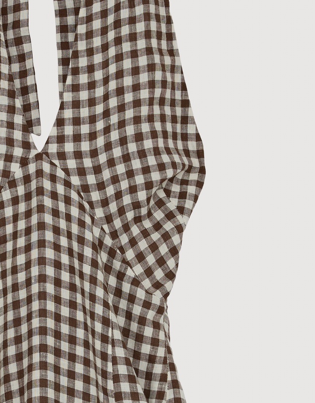 Revibe - Repaired AERE Nolana Gingham Halter Maxi Dress - AU 8