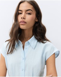 UNISON - Collared Linen Midi Dress