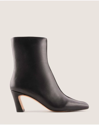 Shelly Shen - Atlas Heel Ankle Boots Black Leather