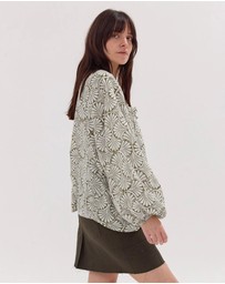 Cloth & Co. - The Block Print Blouse | Olive