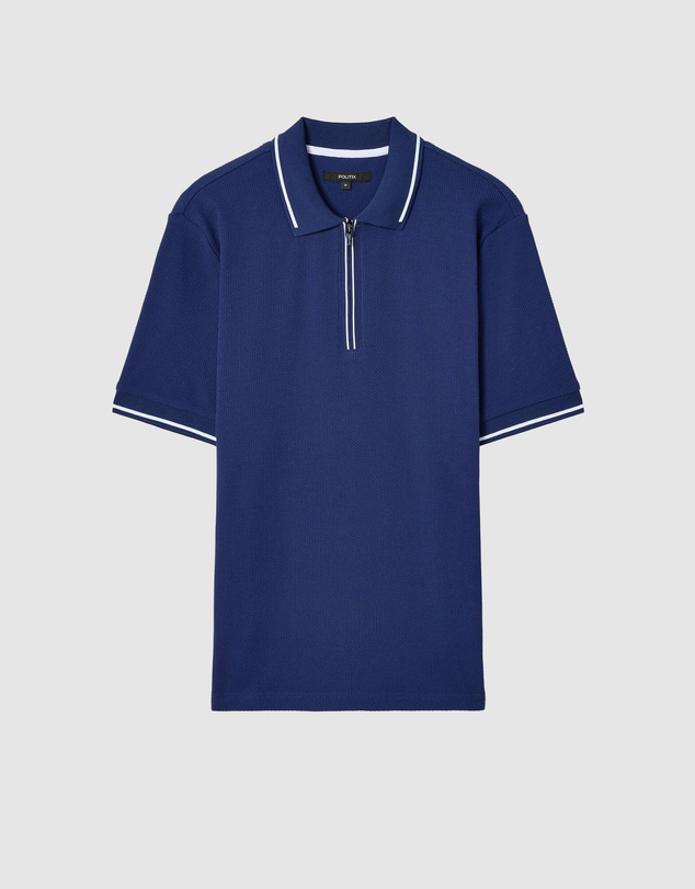 Politix - Morgan Textured Zip-up Polo