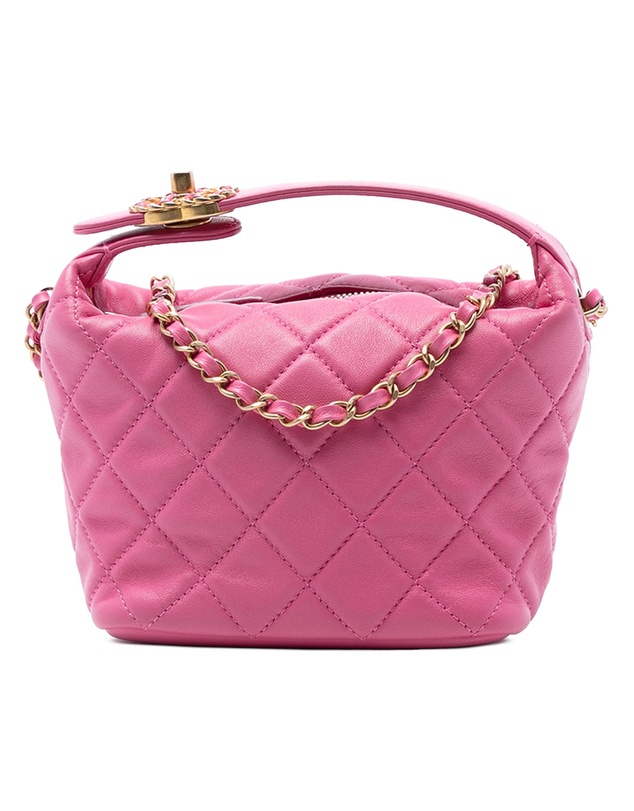 Pre-Loved by Azura Reborn - Pre-Loved Small Quilted Lambskin Perfect Meeting Hobo Bag