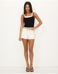 Dazie - Horizon Buckle Denim Shorts