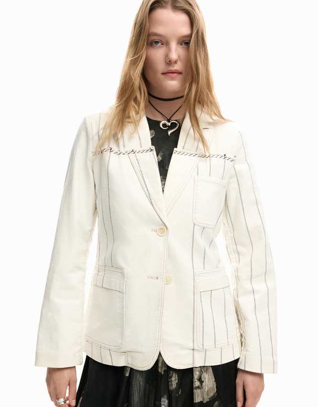 Desigual - Asymmetric striped blazer