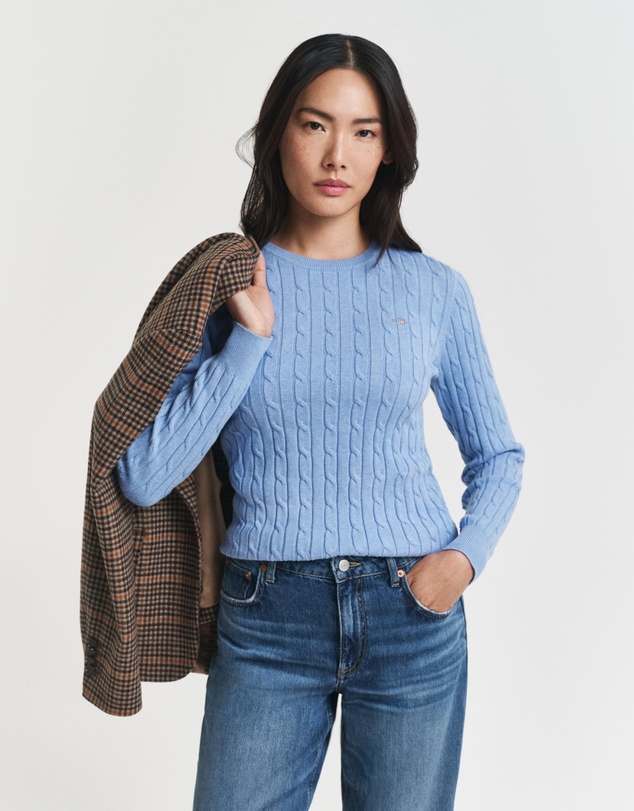 Gant - Stretch Cotton Cable Crew Neck Knit