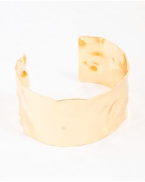 Lovisa - Gold Plated Hammered Wide Wrist Cuff