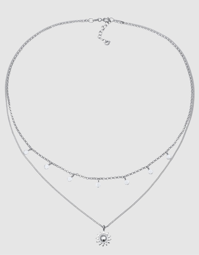 Elli Jewelry - Necklace Layer Sun 925 Sterling Silver
