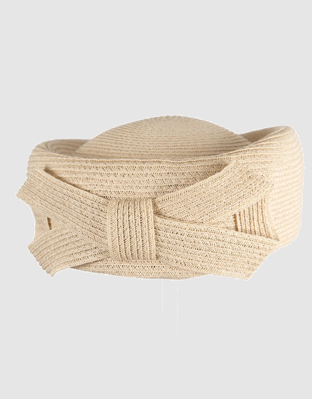 Max Alexander - Beige Braid Pillbox Hat