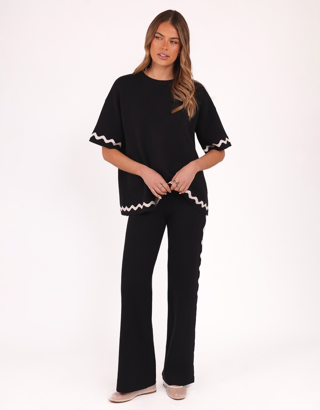 Petal & Pup - Vespa Knitted Pant - Black White
