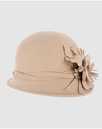 Max Alexander - Winter Felt Beige Cloche Hat