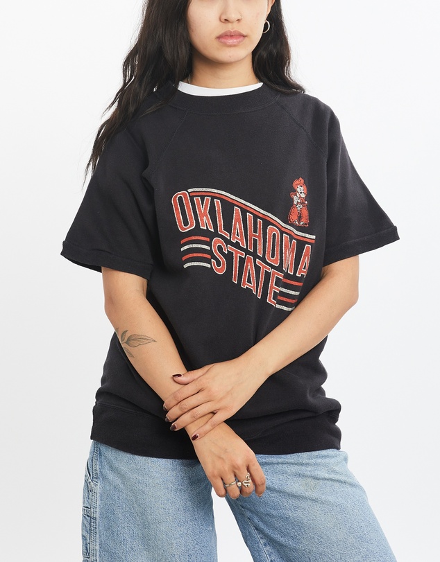 Vintage by The Real Deal - Pre Loved - Vintage 80s NCAA Oklahoma State Cowboys Short Sleeve Sweatshirt