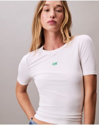Calvin Klein Jeans - Modal Stretch Monogram Logo Graphic Slim T-Shirt