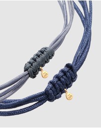 Elli Jewelry - Bracelet Set Women Circle Infinity Steel Blue and Marine Blue 925 Sterling Silver Gold Plated