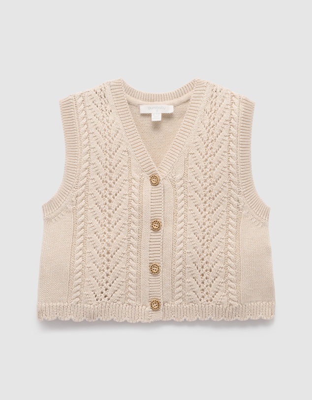 Purebaby - Knitted Vest -Kids-Babies