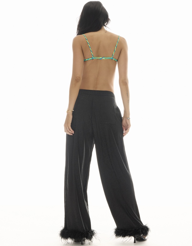 THE TALES - Frida Feather Trim Floral Pants