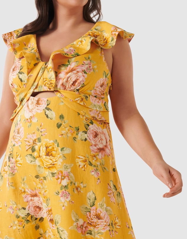 Forever New Curve - Lara Curve Frill Detail Midi Dress