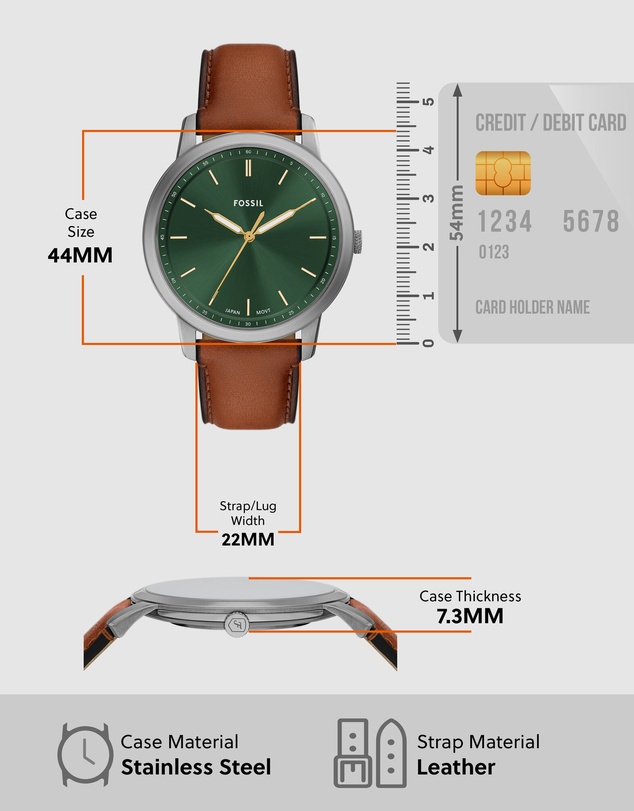 Fossil - Minimalist Brown Analogue Watch