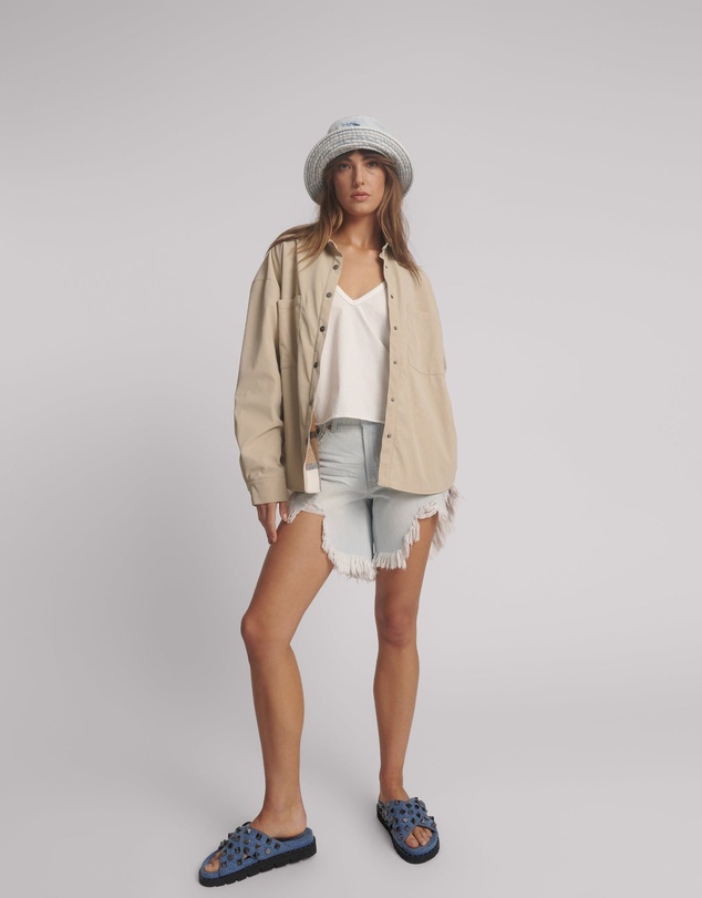 ONE TEASPOON - Studded Heart Faux Leather Daria Jacket - Stone