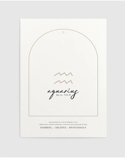 Olive et Oriel - Aquarius Zodiac Art Print A3