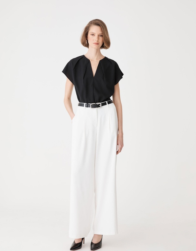 Forcast - Jane Pleated Neck Top