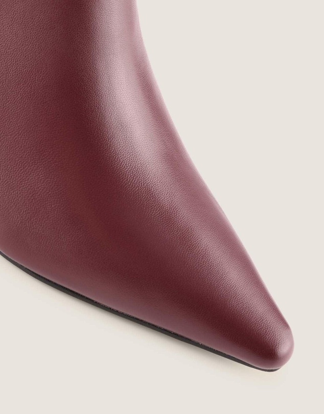 Shelly Shen - Fabba Heel Ankle Boots Burgundy Leather