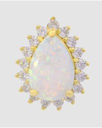 Georgini - Georgini Opal Glow Rozelle White Created Opal Gold Earrings