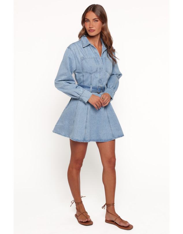 Petal & Pup - Tuscan Mini Dress - Blue Denim