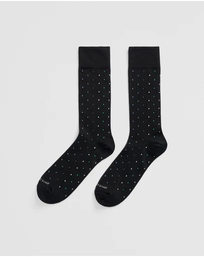 Country Road - Rib Square Dot Sock
