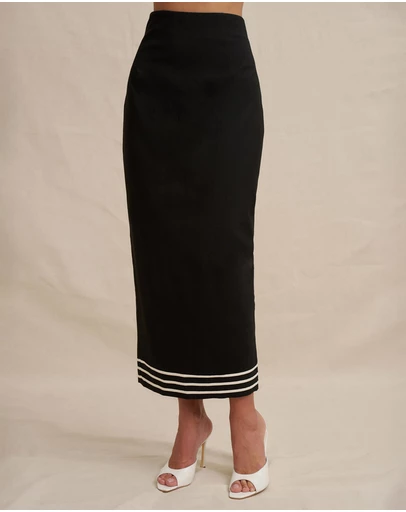 BY JOHNNY. - Sloane Stripe Ankle Skirt