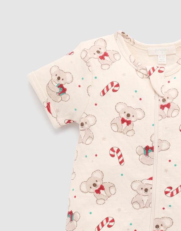 Purebaby - Short Sleeve Zip Growsuit-Kids-Babies