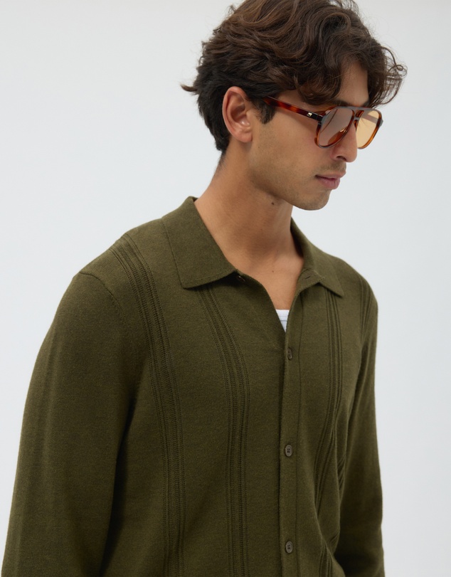 AERE - Silk Blend Textured Knit Shirt