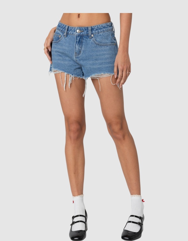 EDIKTED - Fern Mid Rise Denim Shorts