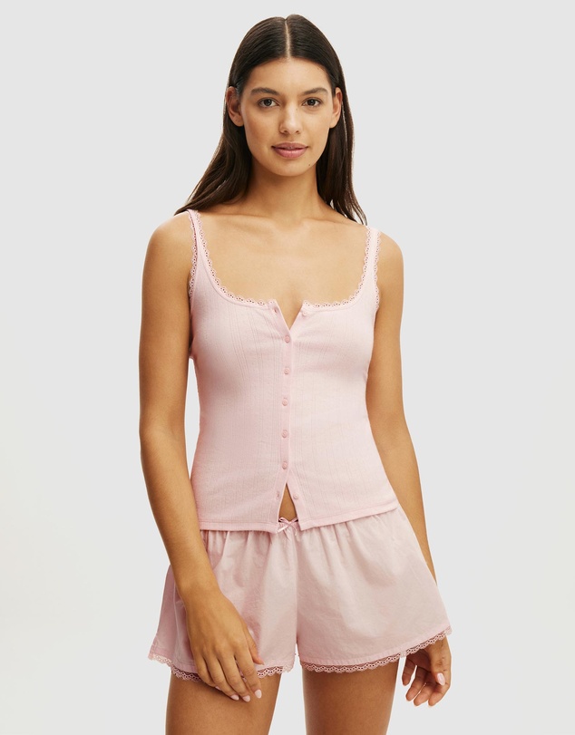 Cotton On Body - Dreamy Soft Pointelle Button Up Cami