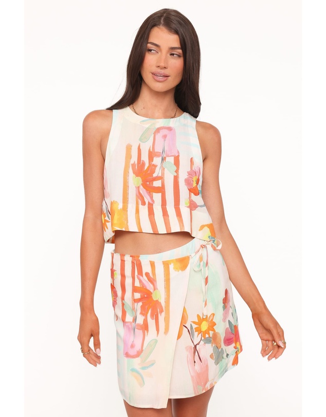 Petal & Pup - Siena Top - Blue Alfresco Floral