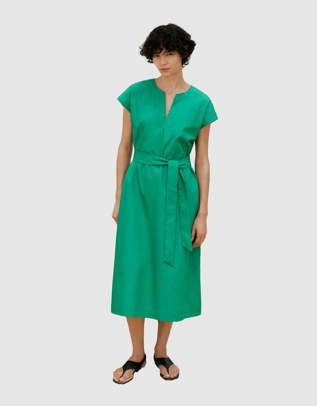 Trenery - Cotton Poplin Cap Sleeve Belted Dress