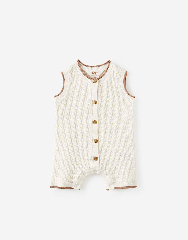 Cotton On Kids - Baby Organic Knit Sleeveless Playsuit