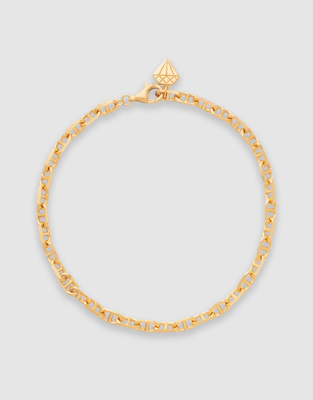 Wanderlust + Co - Petite Link Anchor 14K Gold Vermeil Bracelet